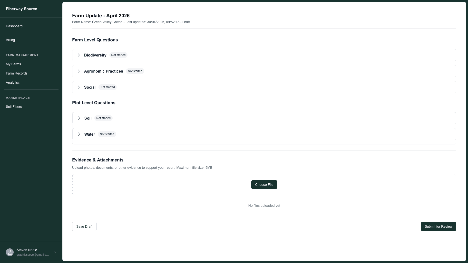 Farm data collection — product narrative, scoring system and contextual storytelling