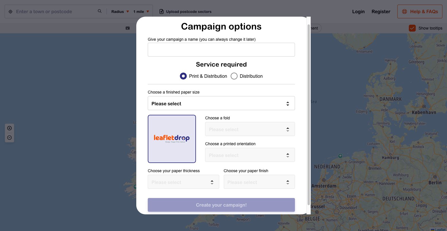 Campaign option selection