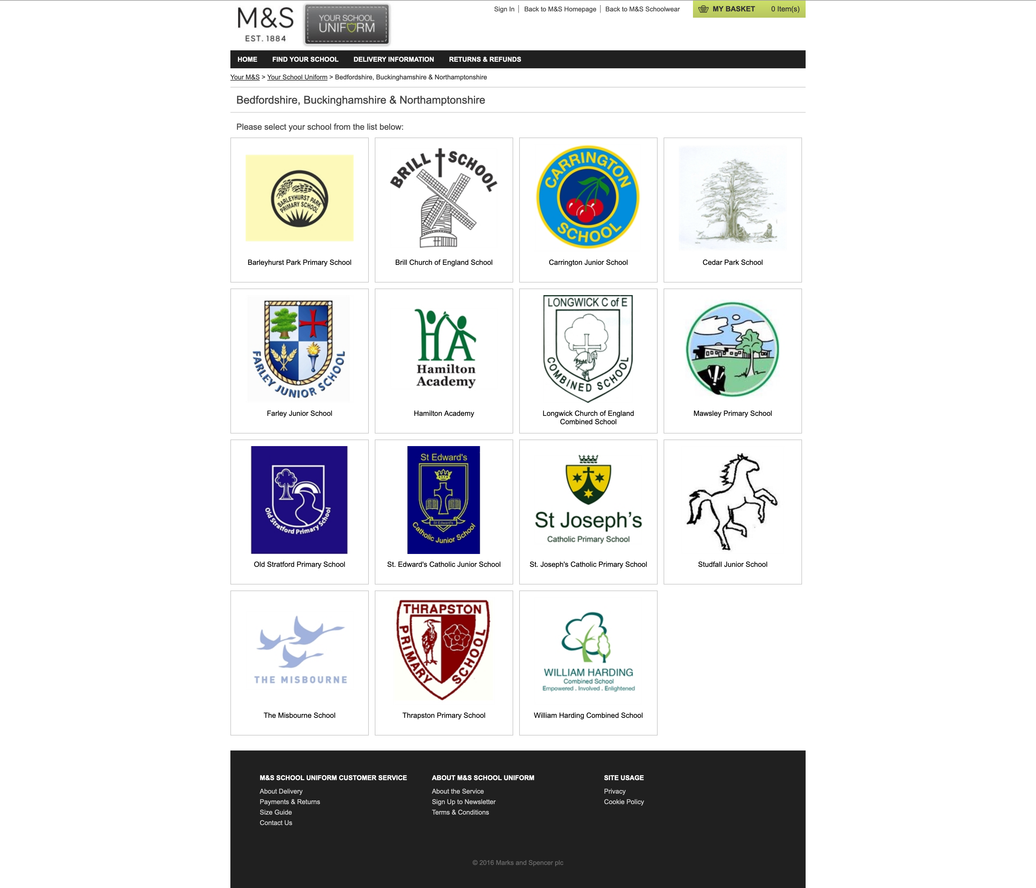 School listing — discovery