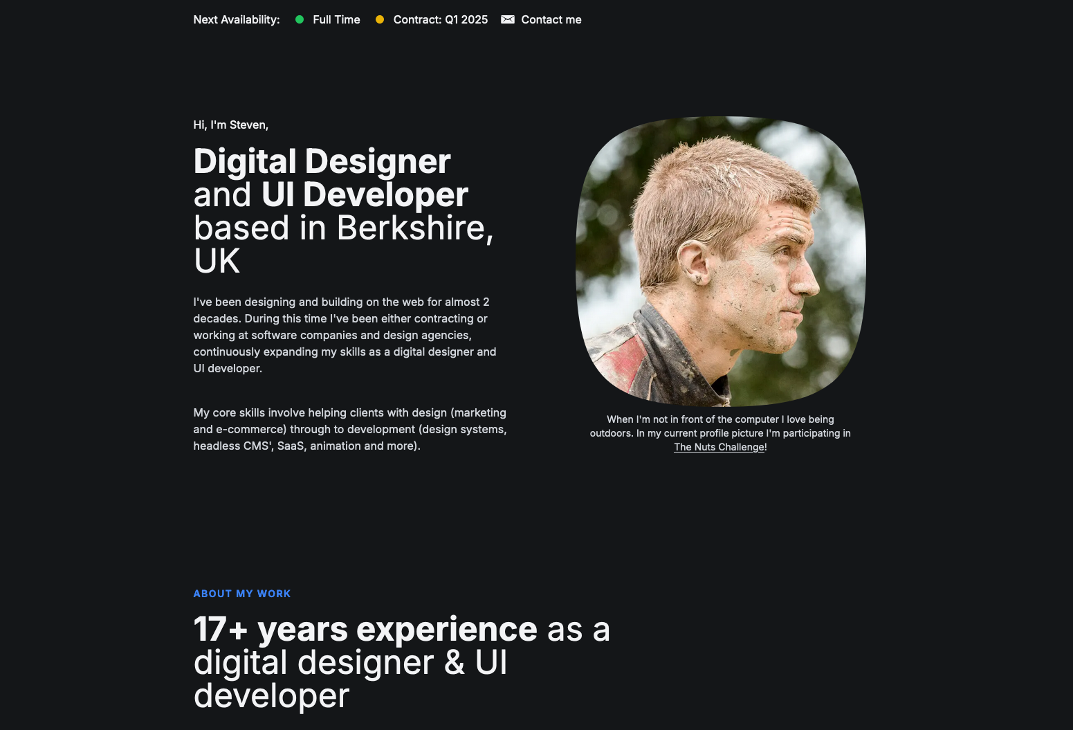 Steven Noble - Portfolio website