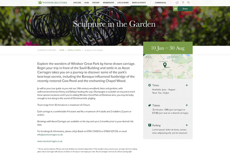 Events page